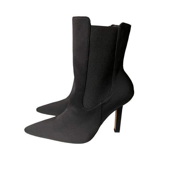 Good American NEW High Kickstand Black Neoprene Booties Size 5.5 - Picture 3 of 7